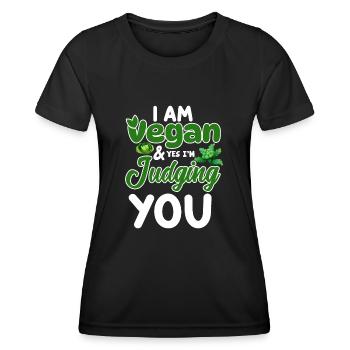 Vegan Veganism - Women's Functional T-Shirt - black - Front - AI Model Female 172 light (172cm)