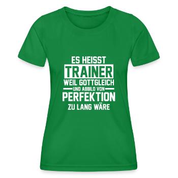 Sportmannschaft Trainer - Frauen Funktions-T-Shirt - Kelly Green - Vorne - AI Model Female 172 dark (172cm)