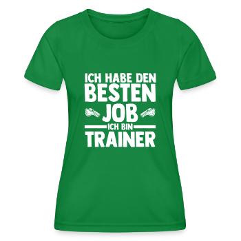 Sportmannschaft Trainer - Frauen Funktions-T-Shirt - Kelly Green - Vorne - AI Model Female 172 dark (172cm)