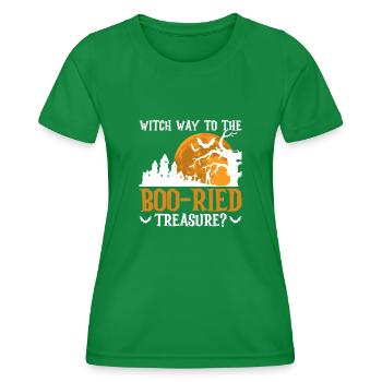Metalldetektor Sondengänger Halloween - Frauen Funktions-T-Shirt - Kelly Green - Vorne - AI Model Female 172 dark (172cm)