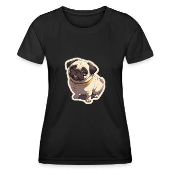 Mops Mops Hund Mops Geschenke Mops Liebhaber - Frauen Funktions-T-Shirt - Schwarz - Vorne - AI Model Female 172 light (172cm)