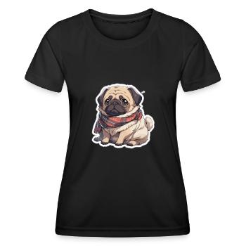 Mops Mops Hund Mops Geschenke Mops Liebhaber - Frauen Funktions-T-Shirt - Schwarz - Vorne - AI Model Female 172 light (172cm)