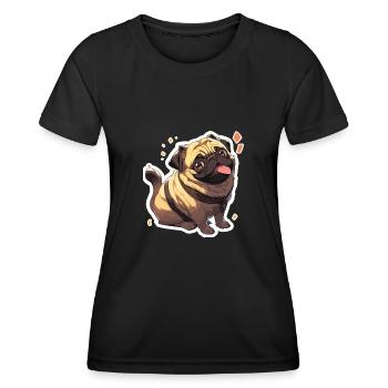 Mops Mops Hund Mops Geschenke Mops Liebhaber - Frauen Funktions-T-Shirt - Schwarz - Vorne - AI Model Female 172 light (172cm)
