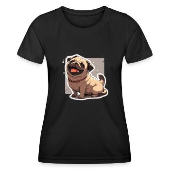 Mops Mops Hund Mops Geschenke Mops Liebhaber - Frauen Funktions-T-Shirt - Schwarz - Vorne - AI Model Female 172 light (172cm)