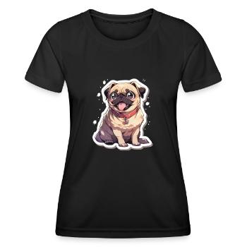 Mops Mops Hund Mops Geschenke Mops Liebhaber - Frauen Funktions-T-Shirt - Schwarz - Vorne - AI Model Female 172 light (172cm)