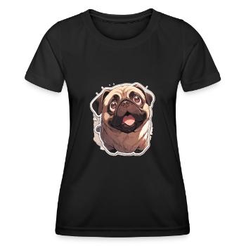 Mops Mops Hund Mops Geschenke Mops Liebhaber - Frauen Funktions-T-Shirt - Schwarz - Vorne - AI Model Female 172 light (172cm)