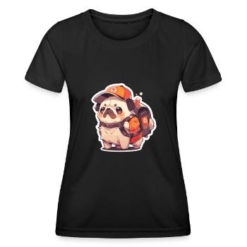 Mops Mops Hund Mops Geschenke Mops Liebhaber - Frauen Funktions-T-Shirt - Schwarz - Vorne - AI Model Female 172 light (172cm)