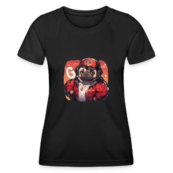 Mops Mops Hund Mops Geschenke Mops Liebhaber - Frauen Funktions-T-Shirt - Schwarz - Vorne - AI Model Female 172 light (172cm)