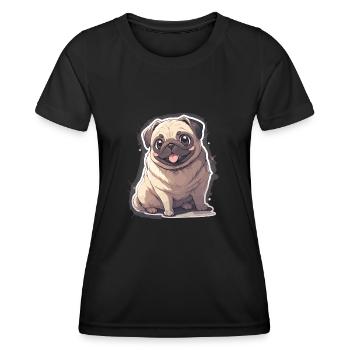 Mops Mops Hund Mops Geschenke Mops Liebhaber - Frauen Funktions-T-Shirt - Schwarz - Vorne - AI Model Female 172 light (172cm)