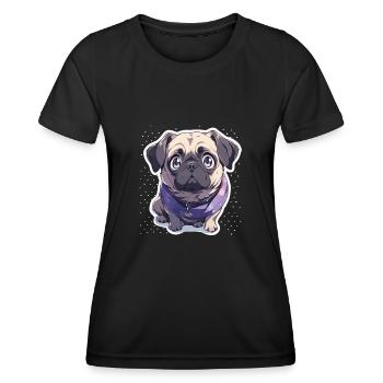 Mops Mops Hund Mops Geschenke Mops Liebhaber - Frauen Funktions-T-Shirt - Schwarz - Vorne - AI Model Female 172 light (172cm)