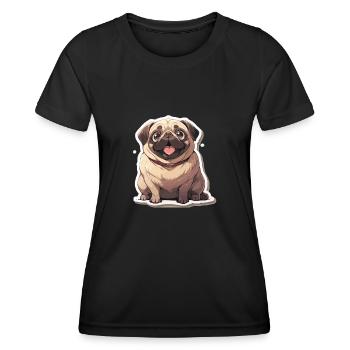 Mops Mops Hund Mops Geschenke Mops Liebhaber - Frauen Funktions-T-Shirt - Schwarz - Vorne - AI Model Female 172 light (172cm)