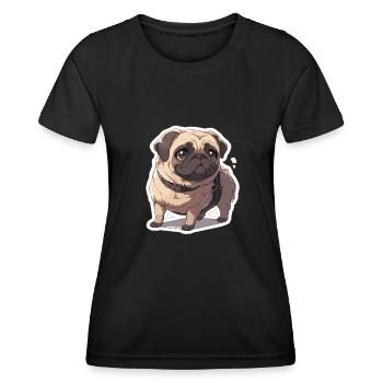 Mops Mops Hund Mops Geschenke Mops Liebhaber - Frauen Funktions-T-Shirt - Schwarz - Vorne - AI Model Female 172 light (172cm)