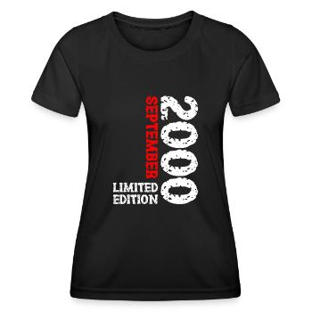 2000 September Limited Edition 23. Geburtstag Deko - Frauen Funktions-T-Shirt - Schwarz - Vorne - AI Model Female 172 light (172cm)
