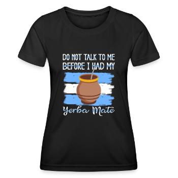 Argentina flag Argentine yerba mate tea - Women's Functional T-Shirt - black - Front - AI Model Female 172 light (172cm)