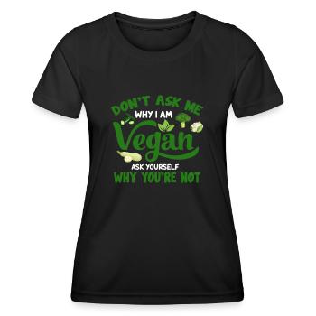 Vegan Veganism - Women's Functional T-Shirt - black - Front - AI Model Female 172 light (172cm)