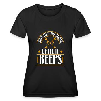 Équipe de détecteurs de métaux Chasse au trésor - T-shirt sport Femme - noir - Devant - AI Model Female 172 light (172cm)
