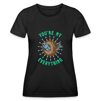 Lachs auf Bagel Küche Israel Gericht Spruch - Frauen Funktions-T-Shirt - Schwarz - Vorne - AI Model Female 172 light (172cm)