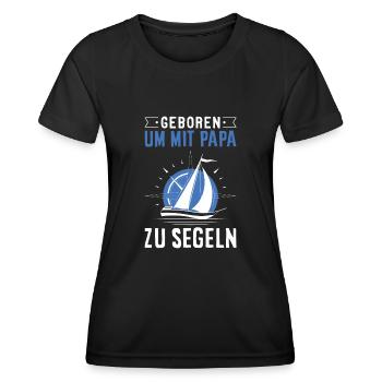 Väter Sohn Segel Geschenk - Frauen Funktions-T-Shirt - Schwarz - Vorne - AI Model Female 172 light (172cm)