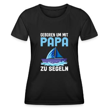 Papa Segeln Meer - Frauen Funktions-T-Shirt - Schwarz - Vorne - AI Model Female 172 light (172cm)