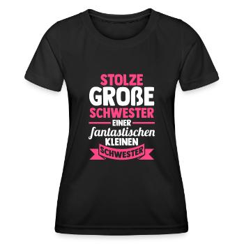 Geschwister Schwestern Schwester - Frauen Funktions-T-Shirt - Schwarz - Vorne - AI Model Female 172 light (172cm)