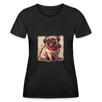 Carlin Carlin Chien Pug Cadeaux Carlin Amoureux du Carlin - T-shirt sport Femme - noir - Devant - AI Model Female 172 light (172cm)