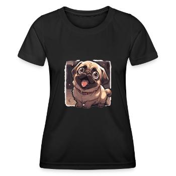 Carlin Carlin Chien Pug Cadeaux Carlin Amoureux du Carlin - T-shirt sport Femme - noir - Devant - AI Model Female 172 light (172cm)