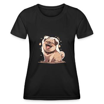 Mops Mops Hund Mops Geschenke Mops Liebhaber - Frauen Funktions-T-Shirt - Schwarz - Vorne - AI Model Female 172 light (172cm)