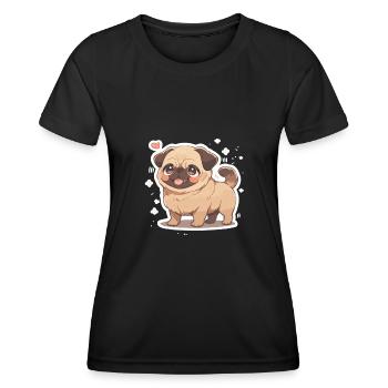 Mops Mops Hund Mops Geschenke Mops Liebhaber - Frauen Funktions-T-Shirt - Schwarz - Vorne - AI Model Female 172 light (172cm)