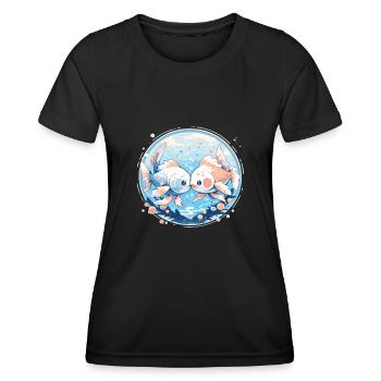 Poisson rouge - T-shirt sport Femme - noir - Devant - AI Model Female 172 light (172cm)
