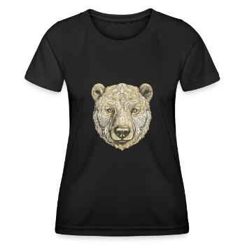 Eisbär Portrait Polar bär - Frauen Funktions-T-Shirt - Schwarz - Vorne - AI Model Female 172 light (172cm)