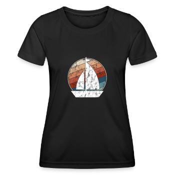 Rétro de la voile - T-shirt sport Femme - noir - Devant - AI Model Female 172 light (172cm)