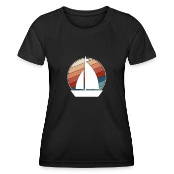 Rétro de la voile - T-shirt sport Femme - noir - Devant - AI Model Female 172 light (172cm)