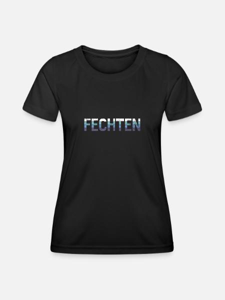 Fechten - Frauen Funktions-T-Shirt - Schwarz