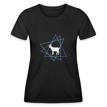 Chèvre - T-shirt sport Femme - noir - Devant - AI Model Female 172 light (172cm)