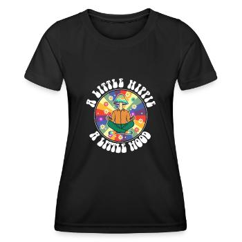 A Little Hippie A Little Hood - Frauen Funktions-T-Shirt - Schwarz - Vorne - AI Model Female 172 light (172cm)