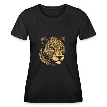 Gepard Portrait - Frauen Funktions-T-Shirt - Schwarz - Vorne - AI Model Female 172 light (172cm)