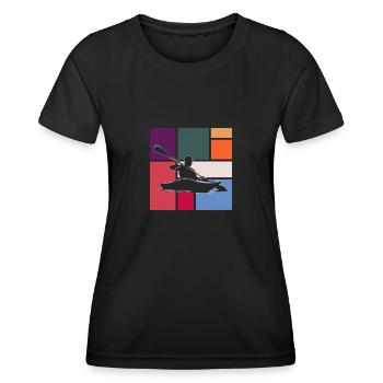 Kanu - Frauen Funktions-T-Shirt - Schwarz - Vorne - AI Model Female 172 light (172cm)