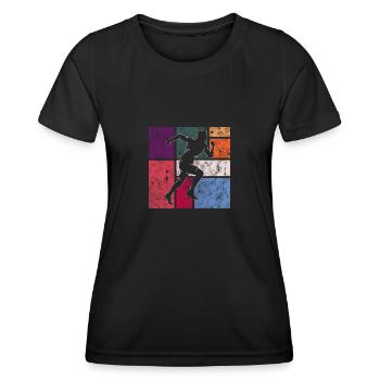 Faire du jogging - T-shirt sport Femme - noir - Devant - AI Model Female 172 light (172cm)