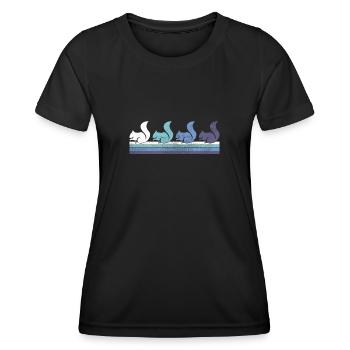 Écureuil - T-shirt sport Femme - noir - Devant - AI Model Female 172 light (172cm)