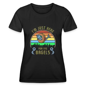 Israel Gericht Koscher Lachs auf Bagel Spruch - Frauen Funktions-T-Shirt - Schwarz - Vorne - AI Model Female 172 light (172cm)