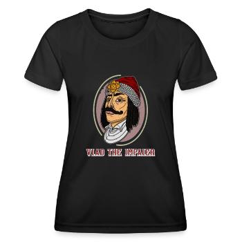 Transsilvanien Vlad Tepes Rumänien Impaler - Frauen Funktions-T-Shirt - Schwarz - Vorne - AI Model Female 172 light (172cm)