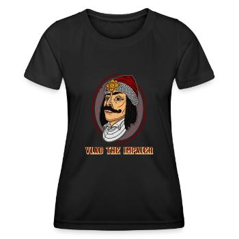 Transsilvanien Vlad Tepes Rumänien Impaler - Frauen Funktions-T-Shirt - Schwarz - Vorne - AI Model Female 172 light (172cm)