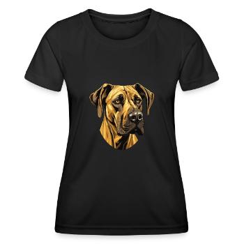 Great Dane Dog Portrait - Women's Functional T-Shirt - black - Front - AI Model Female 172 light (172cm)
