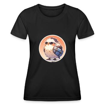 Vogel Vögel Lustige Tiere Waldbewohner Tier - Frauen Funktions-T-Shirt - Schwarz - Vorne - AI Model Female 172 light (172cm)