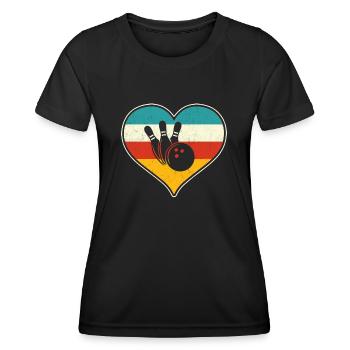 Bowling - Frauen Funktions-T-Shirt - Schwarz - Vorne - AI Model Female 172 light (172cm)