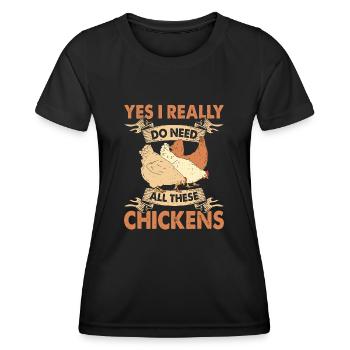 Poulets Élevage de poulets - T-shirt sport Femme - noir - Devant - AI Model Female 172 light (172cm)