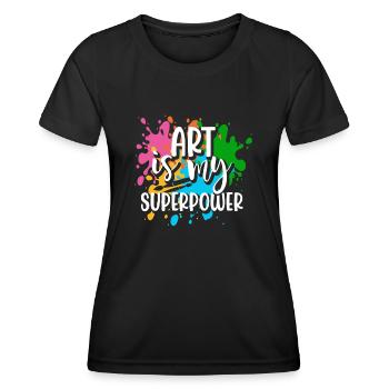 Artiste - T-shirt sport Femme - noir - Devant - AI Model Female 172 light (172cm)