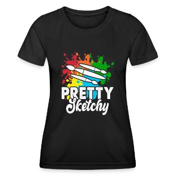 Artiste - T-shirt sport Femme - noir - Devant - AI Model Female 172 light (172cm)