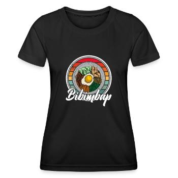 Cuisine coréenne Bibimbap Bol épicé - T-shirt sport Femme - noir - Devant - AI Model Female 172 light (172cm)