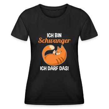 Katze Ich Bin Schwanger Ich Darf Das - Frauen Funktions-T-Shirt - Schwarz - Vorne - AI Model Female 172 light (172cm)